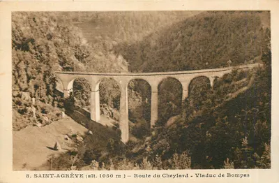 Saint-Agrève (alt. 1050 m) — Estrada do Cheylard - Viaduto de Bompas