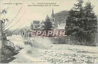 Valls-les-Bains — Vista pitoresca sobre a Volane — Edições Artísticas 'Lux', Lang filho, fot.-editor, Montélimar