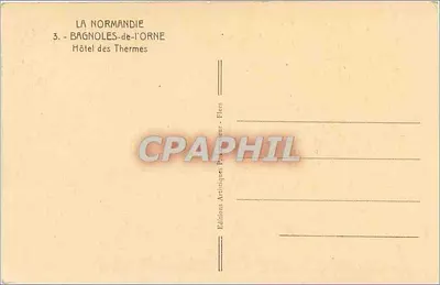 Hôtel des Thermes — Bagnoles-de-l'Orne — Éditions Artistique Flers — Rewers