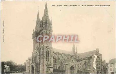 Saint-Pol-de-Léon — A Catedral, lado meridional — Coleção Villain, Quimper, n°721