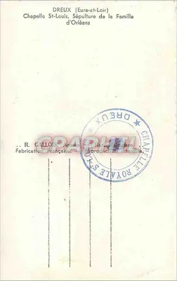 Capela São Luís — Sepultura da Família de Orleães — R. Gallois, Dreux — Verso
