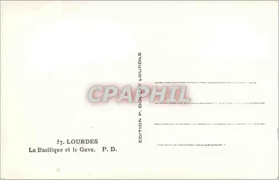 Lourdes — Bazylika i rzeka Gave — Édition P. Doulcet Lourdes — Rewers
