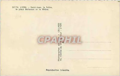 Lyon - Saint-Jean, a Saône, a praça Bellecour e o Rhône — J. Cellard, Lyon — Verso