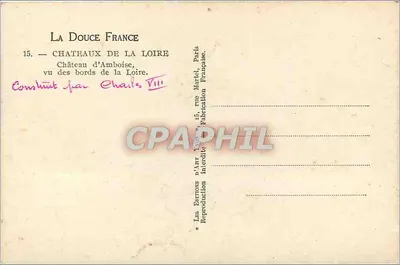Zamek w Amboise — widok z brzegów Loary — Les Burtons d'Arry, Paryż — Rewers