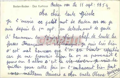 Baden-Baden — O Kurhaus — Editor E. Kargl, n° 673 — Verso