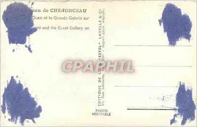 Zamek Chenonceau — Widok na zachód i Wielka Galeria na przedzie — Estel — Rewers