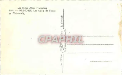 Grenoble — Quais de l'Isère w zachodnim świetle — Wydawnictwo SPADEM — Rewers