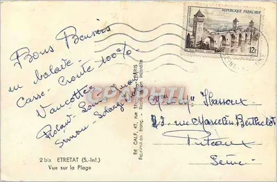 Widok na plażę — Étretat (S.-Inf.) — Wyd. Galf, 47, rue St-Honoré, Paryż — Rewers