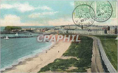 Praia e porto de Cherbourg — vista panorâmica — Valentine's Series