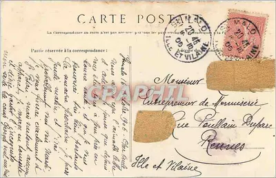Saint-Malo — Il Forte Nazionale con marea alta — G.F. — Costa d'Emeraude — Verso