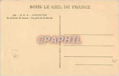 Angoulême — Viertel St-Ausone — Aufnahme von St-Martin — Édition A. Gilbert — Rückseite