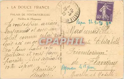 Palacio de Fontainebleau — Pavillon de l'Empereur — Edición Mari Yvon — Reverso