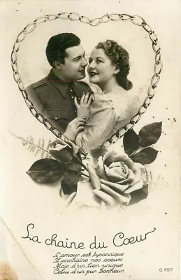 Casal em uniforme — O amor é tirânico, Ele enlaça nossos corações — A Corrente do Coração, n° 0.497