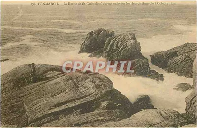 Penmarch - A Rocha de St-Guénolé onde foram levadas as cinco vítimas, em 8 de outubro de 1876