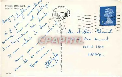 Mudança da Guarda — Castelo de Windsor — The Photographic Greeting Card Co. Ltd., Londres — Verso
