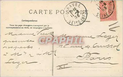 Le Havre — Bulwar Félix-Faure — widok panoramiczny na plażę i miasto — Rewers