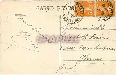 Marseille, Fontaine Cantine — widok z placu z tramwajem — wydawca nieznany — Rewers