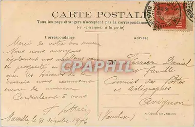 Marseille — Giełda i Izba Handlowa — Wydawca M. Olivier, nr 15 — Rewers