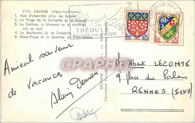 Cannes — Pamiątki Cannes — Wydawnictwo Théoult — Rewers