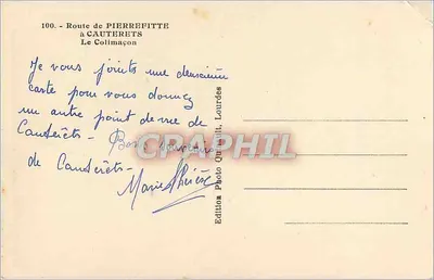 Strada da Pierrefitte a Cauterets — Il Chiocciolo — Edizione Foto Quillot, Lourdes — Verso