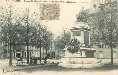 Paris - Place Malesherbes - Monument d'Alexandre Dumas — E. Rajadoz, n°168