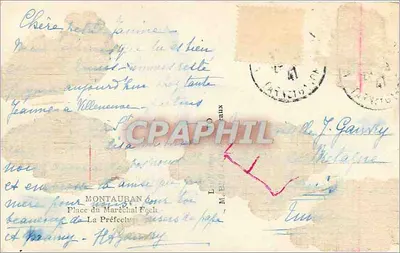 Plac Marszałka Foch — Montauren — wydawca Tito — Rewers