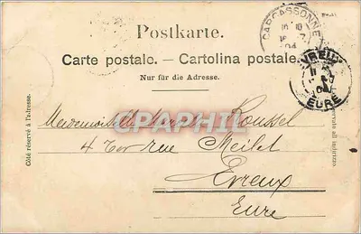 Larçassonne — Vista generale presa dal campanile di San Vincenzo — Edit. M. C. Poulton, Parigi — Verso