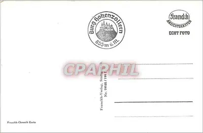 Burg Hohenzollern — zamek na masie Alp Bawarii — Franckh-Verlag, Stutthof, nr 19105 — Rewers
