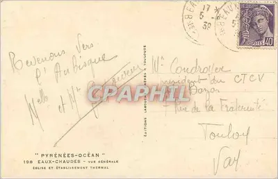 Kościół i zakład wodociągowy — Pyrénées-Océan — Wydawnictwo Labouchère, Toulouse — Rewers