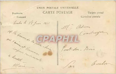 Amour et roses — scène de couple dans un jardin — éditeur Bonhaur, n° 240 — Verso