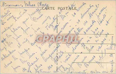 Wnętrze kawiarni z tarasem w Miramar — Valras Plage — wydawca: Wyd. Miramar de la Plage, Valras — Rewers