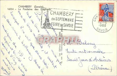 Chambery — La Fuente de los Elefantes — Les Éditions de l'Économie (Rhone) — Reverso