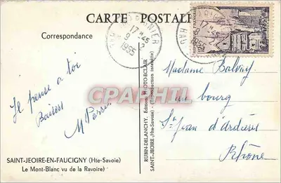 O Mont-Blanc visto da Ravoire — Saint-Jeoire-en-Faucigny (Hte-Savoie) — Rubín-Delanchy — Verso
