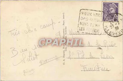 VITRE (Ille-et-Vilaine) — Zamek feudalny z XI wieku — widok z drogi Paryż-Brest przybywając z Rennes — Rewers