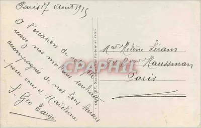 Arranjo de rosas — editor DonneGète, n° 1127 — Verso