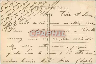 Versailles — Ogólny widok parku i pałacu — Wydawca nieznany, numer seryjny 1 — Rewers