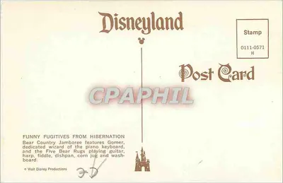 Espectáculo dos Cinco Ursos — Disneyland — Walt Disney Productions — Verso