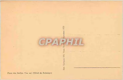 Place des Bailleux — Widok na Hotel de Rubempré — Wyd. Gerbaud, 109, Wystawa w Brukseli 1935 — Rewers