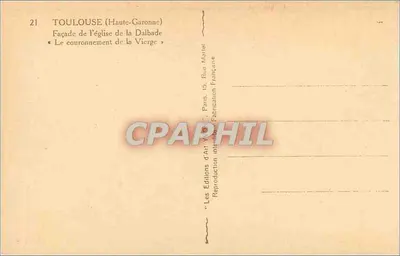 Toulouse (Haute-Garonne) — Façada katedry Dalbade — Koronacja Najświętszej Maryi Panny — Rewers