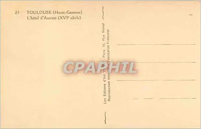 Toulouse (Haute-Garonne) — Hotel d'Assezat (XVI wiek) — Les Éditions d'Art VV, Paryż — Rewers