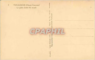 Toulouse (Haute-Garonne) — O pequeno claustro do museu — Les Éditions d'Art V. Rue 15, Paris — Verso