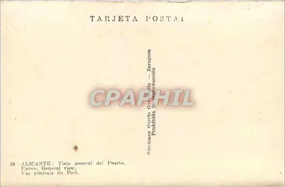 Alicante — Visão geral do Porto — éditions García Garrilla — Verso