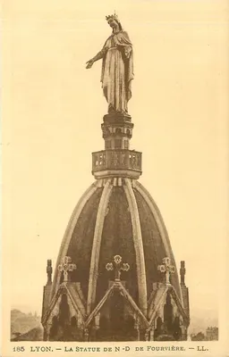 Lyon — Statua NMP Fourvière — LL.
