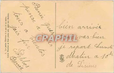 A pequena Thérèse com 4 anos e sua mãe — fotografia — editor não visível — Verso