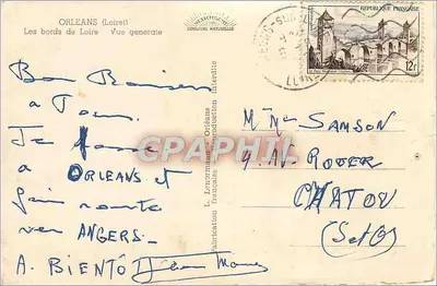 Orléans (Loiret) — The banks of the Loire, general view — L. Lenormand, French manufacture — Back