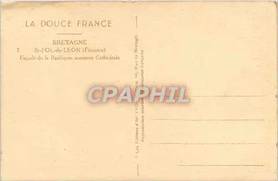St-Pol-de-Léon — Façada Bazyliki, dawnego Katedry — Wydawnictwo Sztuki Yvory — Rewers