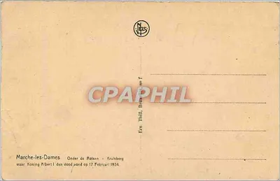 Marche-Les-Dames — Calvário do Grande Bom Deus da Piedade onde o Rei Albert I encontrou a morte, 17 fevereiro 1934 — editor N. Lus — Verso