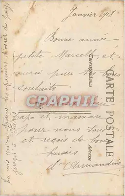 Mała dziewczynka w koszyku — Wesołych Świąt — CIRCE n°4-310 — Rewers