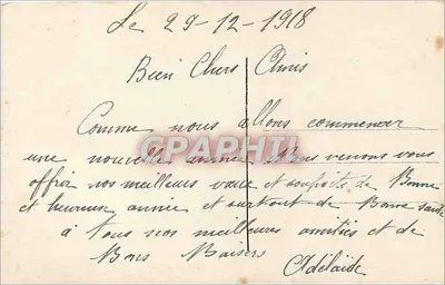 Paisagem invernal — decoração de hortência e flor — editor DIX, Paris, n° 20804 — Verso