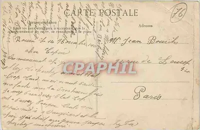 Cartolina d'epoca Rouen - La Grosse Horloge — Verso